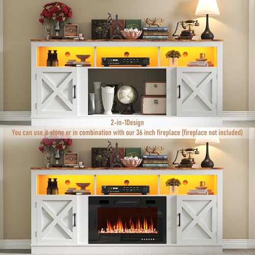 Farmhouse TV Stand for 70/75/80 Inch TV, view 4
