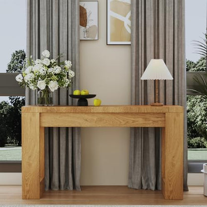 47" Console Table, Farmhouse Entryway Table, Narrow Sofa Table | Rustic Table with Storage Shelf, Sturdy Sofa Table for Hallway Living Room, Modern Wood Accent Furniture Space-Saving
