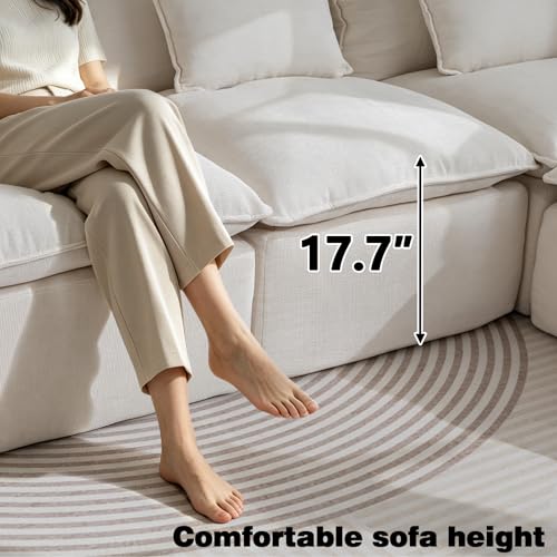 Boneless Couch Sectional Sofas Cloud Couches for Living Room | Loveseat L U Shaped Modern Modular Cloud Sofa with Pillows and Ottoman for Bedroom