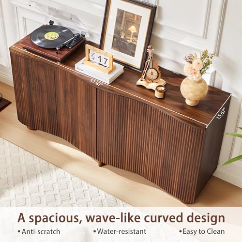 58" Fluted Sideboard Buffet Cabinet, view 4