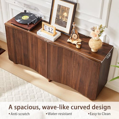 58" Fluted Sideboard Buffet Cabinet, view 4