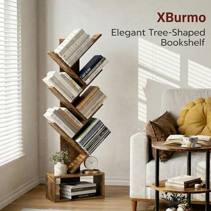 6 Tier Tree Book shelf, Small Bookcase and Small Bookshelf for Small Spaces, view 4