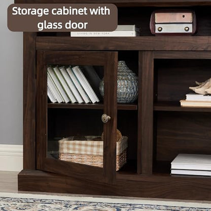 Farmhouse TV Stand for 65 Inch TV, Wide Entertainment Center, Brown, view 4