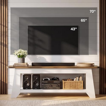 Farmhouse TV Stand, 63-Inch TV Stand for 55/65/70 Inch TVs, view 6