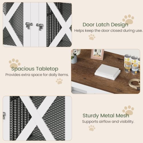 41.3" Dog Crate Furniture with Removable Divider, 3 Doors, view 6