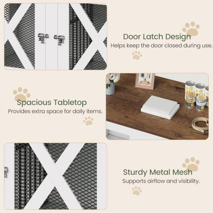 41.3" Dog Crate Furniture with Removable Divider, 3 Doors, view 6