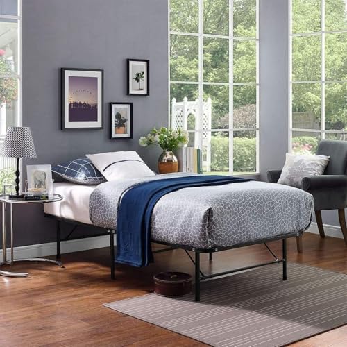 | Foldable Twin Size Bed Frame | Metal | Heavy Duty Steel Slats, view 3