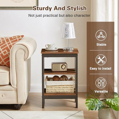Modern Nightstands X-Design Side End Table Night Stand with Storage Shelf for Bedroom,Living Room