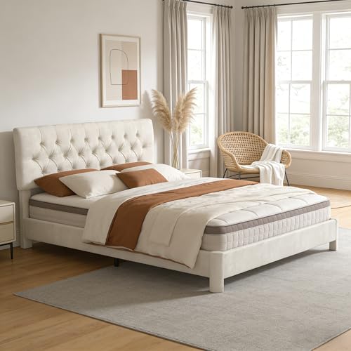 Queen Size Bed Frame with Headboard, view 4
