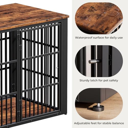 48" Foldable Dog Crate Furniture, view 4