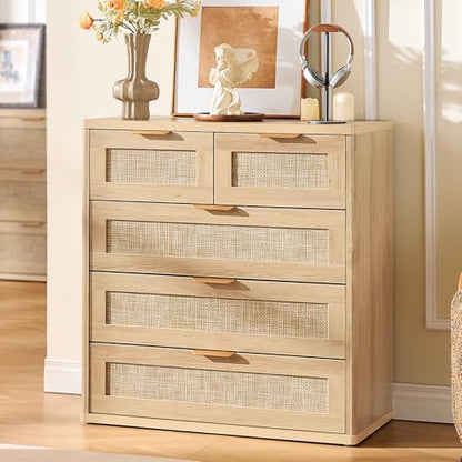 Rattan Dresser for Bedroom, 33.5" Small Chest of Drawers, view 7