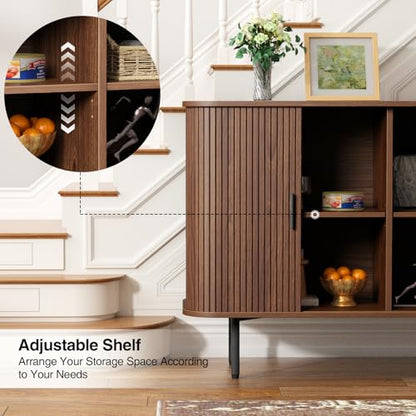 47''W x 32''H Walnut Storage Cabinet, view 8