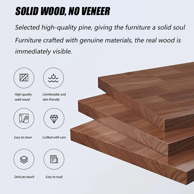 6Tier Solid Wood 360° Rotating Bookshelf Tower Round Revolving Book Shelf, view 6