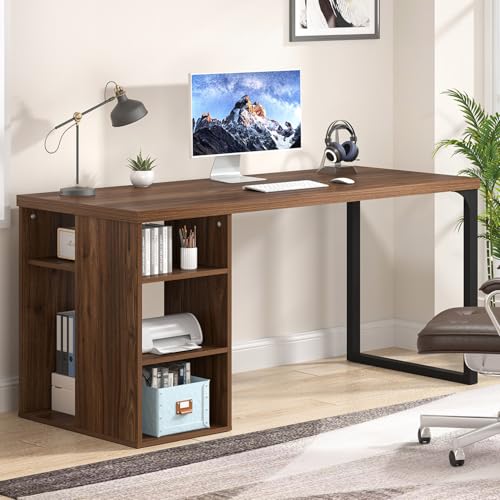 Home Office Desk with Storage, Modern Computer Desk with Reversible Shelves, view 4