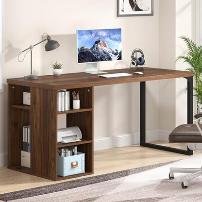 Home Office Desk with Storage, Modern Computer Desk with Reversible Shelves, view 4