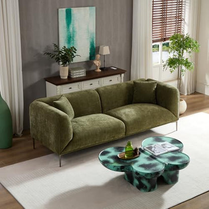 82.7" Modern Sofa with Metal Legs, Comfy Boucle Couch, Minimalist Curved Sofas, view 6