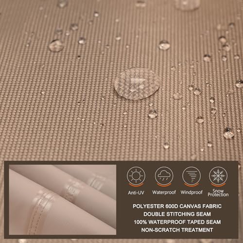 Round Patio Furniture Cover - Outdoor Waterproof Table with Chair Set Cover 92 inch