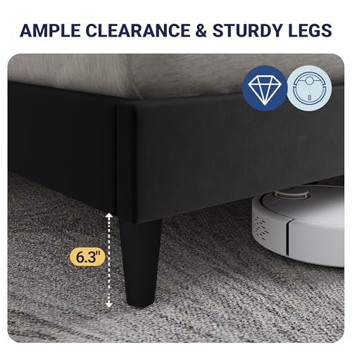 King Size Bed Frame with Storage Headboard & Smart Charging Station, view 6