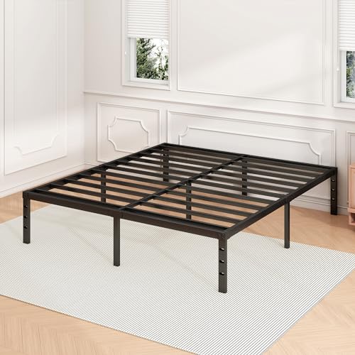 12 Inch Queen Bed Frame, Under Bed Storage, Black, view 6