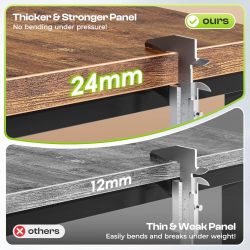 63 x 24 Inch Computer Desk, 0.95'' Thicker, Duty, Rustic Brown, view 6