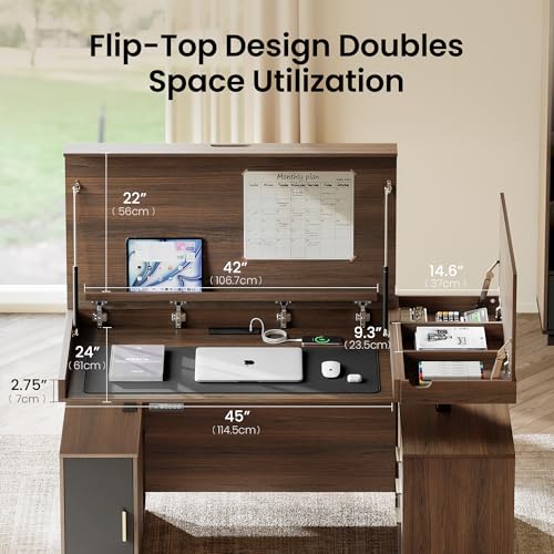 63" L Shaped Executive Standing Desk with 5-Drawer File Cabinet, view 6