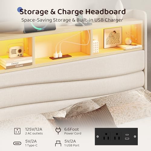 King Size Bed Frame with 6 Storage Drawers, view 4