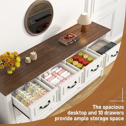 Farmhouse 12 Drawer Dresser for Bedroom, view 6
