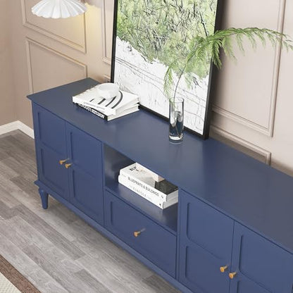 67" Mid-Century Modern TV Stand for TVs Up to 75 Inches, Blue, view 6