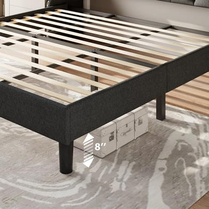 King Size Bed Frame with Luxury Wingback and Fast Charging Station, view 9