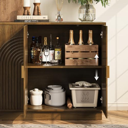 Fluted Sideboard Buffet Cabinet with Storage, view 6
