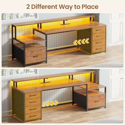 66'' Computer Desk with 5 Drawer, Power Outlet for Home Office, view 6