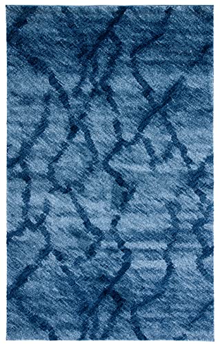 SAFAVIEH Retro Collection Area Rug - 6' x 9', Blue & Dark Blue, Modern Abstract Design, Non-Shedding & Easy Care, Ideal for High Traffic Areas in Living Room, Bedroom (RET2144-6570)