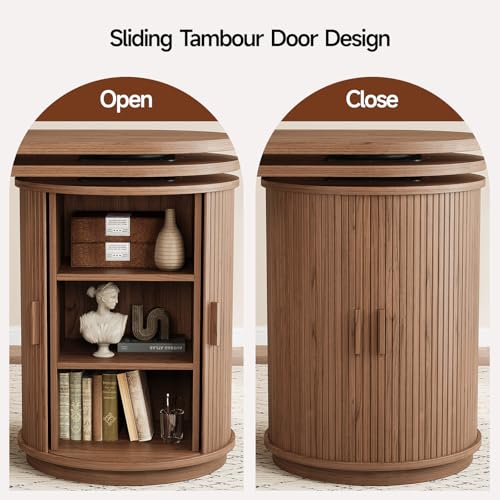 60 in L Shaped Desks,360° Rotating Swivel Corner Desk,Walnut, view 6