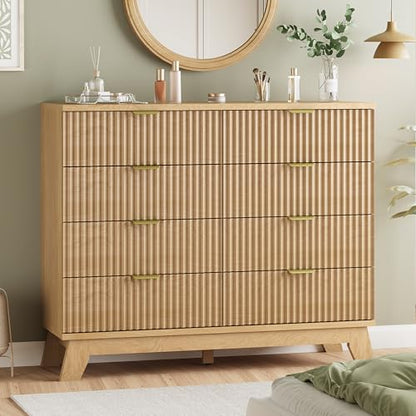 Fluted Dresser for Bedroom with 8 Drawers, view 2