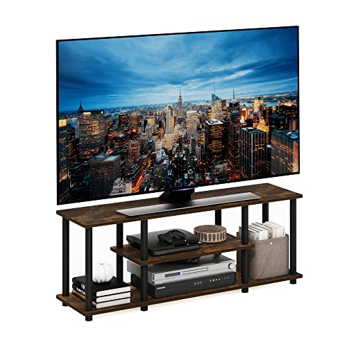 Turn-N-Tube Toolless 3-Tier TV Stand for 50 Inch TV, Amber Oak, view 4