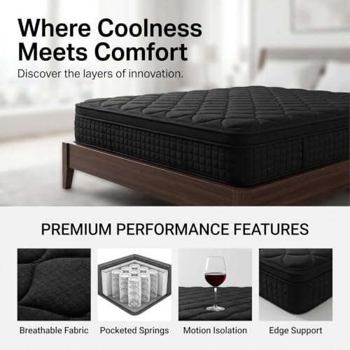 10 Inch King Size Mattress, Hybrid Memory Foam Mattress, view 6