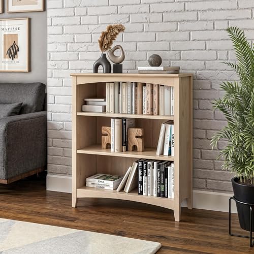 Shaker Style 3 Shelf Bookcase/Solid Wood / 36" High/Adjustable Shelving/Closed, view 3