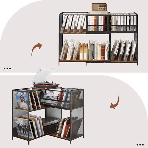 Record Player Stand with Vinyl Storage Cabinet, view 6