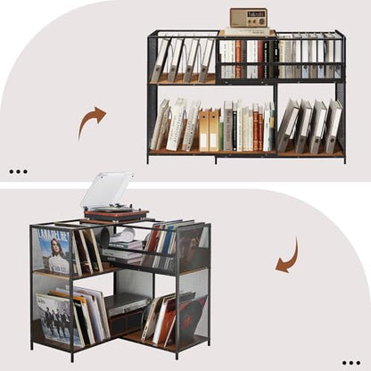 Record Player Stand with Vinyl Storage Cabinet, view 6