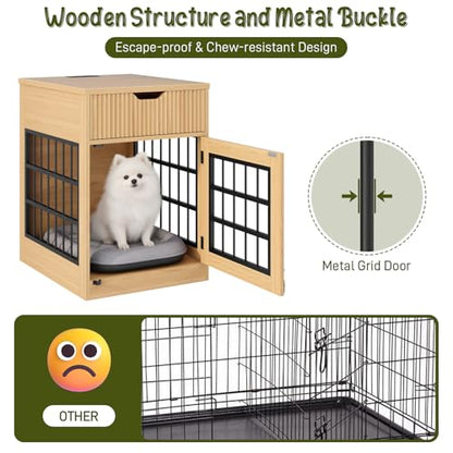 Modern Dog Crate Furniture with Charging Station, view 7