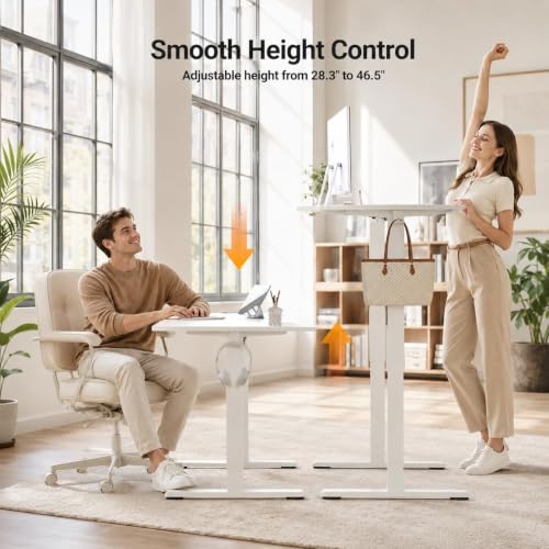 40 x 24 Inch White Electric Standing Desk, view 5