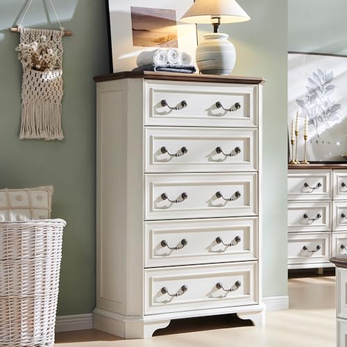 Farmhouse 5 Drawers Dresser for Bedroom, view 2