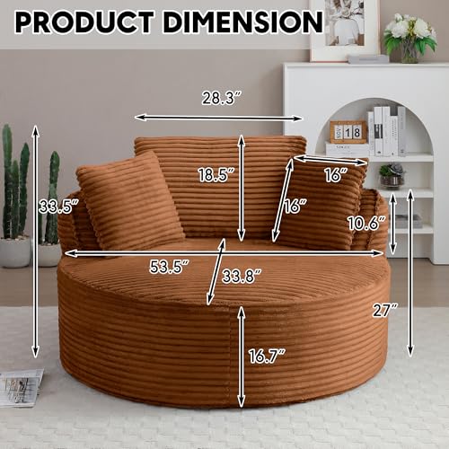 Oversized Round Chair Lounge Chaise Indoor, view 3