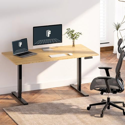 FlexiSpot E6 Bamboo 3-Stage Dual Motor Electric Standing Desk 55 x 28 Sit Stand, view 3