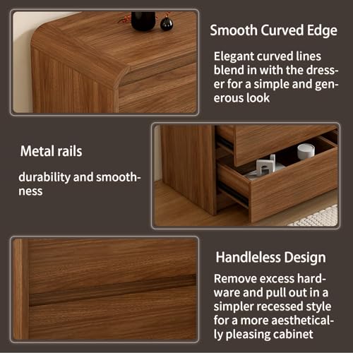 Modern 6 Drawer Dresser, 47-Inch Wood Chest of Drawers for Bedroom, view 7