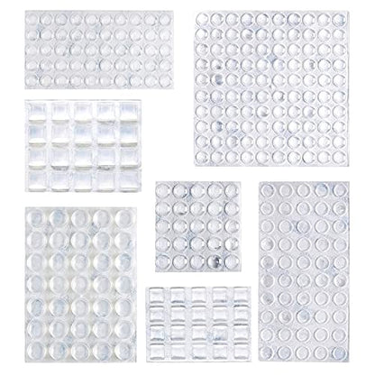 Cabinet Door Bumpers, Clear Self Adhesive Pads for Surface Protection, Noise Reduction and Sound Dampening, Rubber Stoppers for Drawers and Cupboards, 300-Piece, 6.9 x 4.5 x 0.6 inch