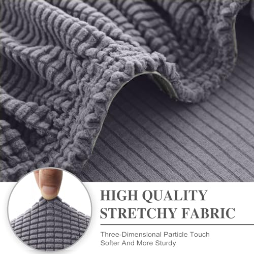 LA MEACK Couch Cushion Covers Seat Cushion Cover Stretch Couch Cover Separate Sectional Sofa Slipcovers Furniture Protector(3 Pieces for Seat or Sofa Backrest, Light Grey)