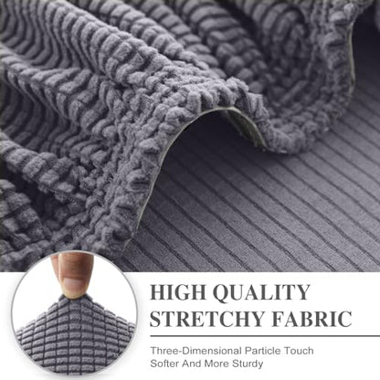 LA MEACK Couch Cushion Covers Seat Cushion Cover Stretch Couch Cover Separate Sectional Sofa Slipcovers Furniture Protector(3 Pieces for Seat or Sofa Backrest, Light Grey)