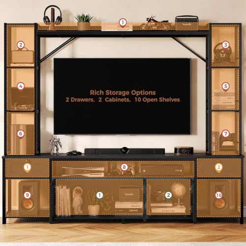 85" W Entertainment Center for TVs 65 inch, TV Stand with Storage, view 5