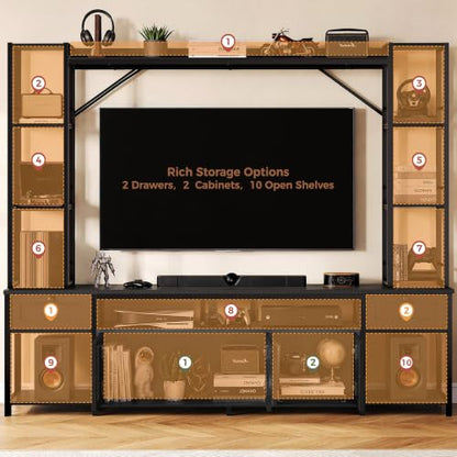85" W Entertainment Center for TVs 65 inch, TV Stand with Storage, view 5
